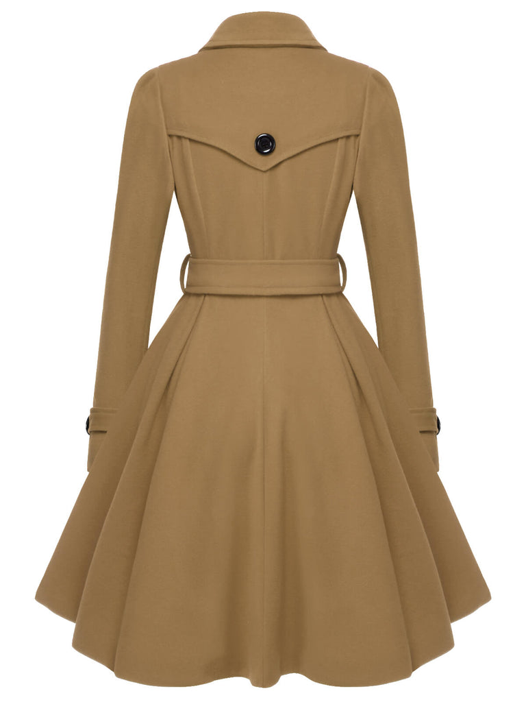1950s Solid Color Lapel Slim Coat - vintage fashion, retro style