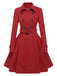 1950s Solid Color Lapel Slim Coat - vintage fashion, retro style