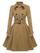 This 1950s Solid Color Lapel Slim Coat is her armor of 1950s elegance