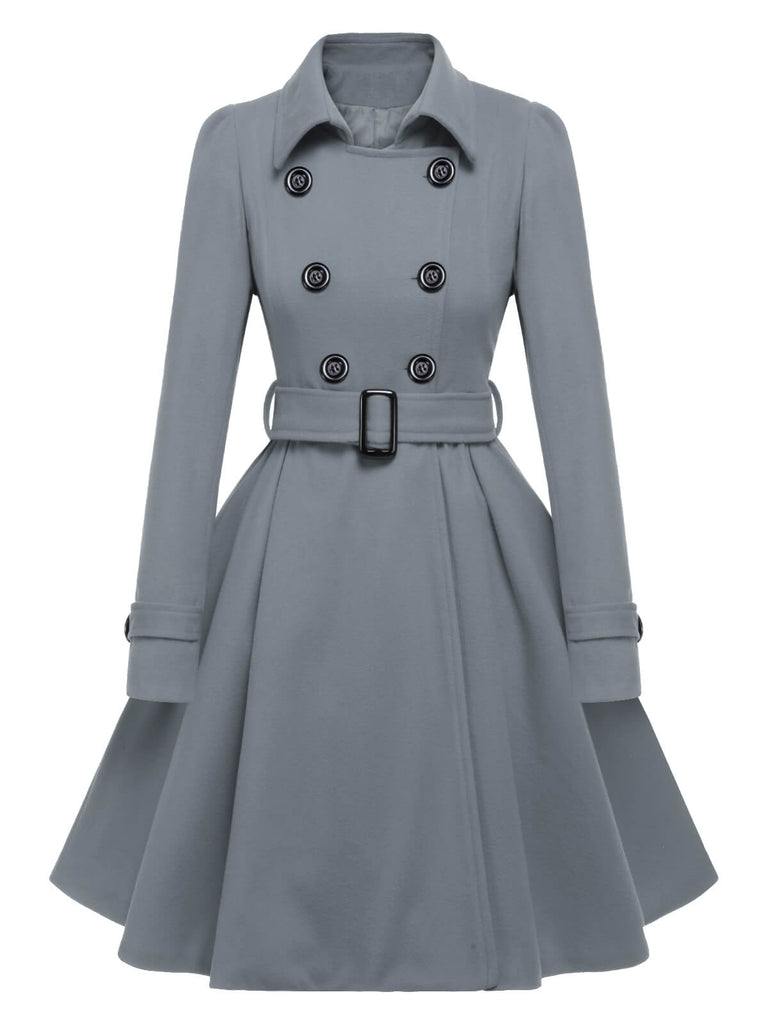 1950s Solid Color Lapel Slim Coat, vintage coat, retro outerwear - perfect for women who love vintage and retro fashion
