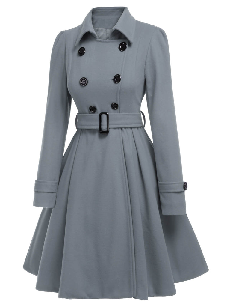 1950s Solid Color Lapel Slim Coat, vintage coat, retro outerwear - perfect for women who love vintage and retro fashion