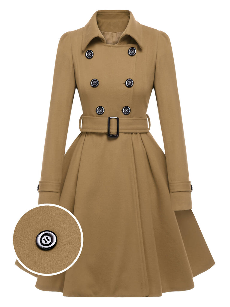 1950s Solid Color Lapel Slim Coat, vintage coat, retro outerwear - perfect for women who love vintage and retro fashion