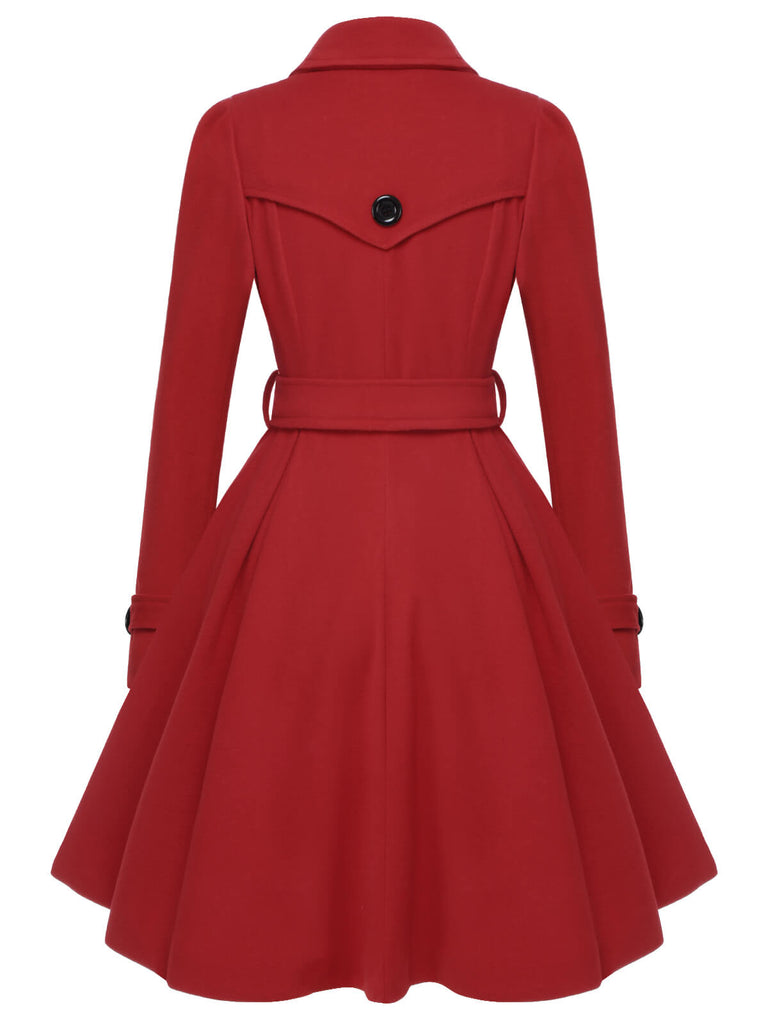 1950s Solid Color Lapel Slim Coat, vintage coat, retro outerwear - perfect for women who love vintage and retro fashion