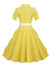 1950s Solid Contrast Lapel Belt Dress, vintage dress, retro fashion, rockabilly, pin-up fashion - perfect for women who love vintage and retro fashion