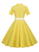 1950s Solid Contrast Lapel Belt Dress: where 1950s romance meets her modern spirit