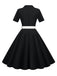 1950s Solid Contrast Lapel Belt Dress — the kind of 1950s dress that makes strangers smile