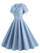 This 1950s Solid Contrast V-Neck Swing Dress wraps her in 1950s elegance, one twirl at a time