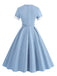 1950s Solid Contrast V-Neck Swing Dress — the kind of 1950s dress that makes strangers smile