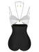 1950s Solid Cutout Halter Strap Swimsuit, vintage swimsuit, pin-up swimwear - perfect for women who love vintage and retro fashion