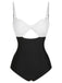1950s Solid Cutout Halter Strap Swimsuit, vintage swimsuit, pin-up swimwear - perfect for women who love vintage and retro fashion