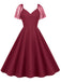 1950s Solid Dots Mesh Sleeve V-Neck Dress — a 1950s silhouette that turns sidewalks into runways