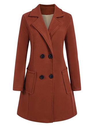 1950s Solid Double Breasted Lapel Skater Coat, vintage coat, retro outerwear - perfect for women who love vintage and retro fashion