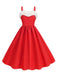 She slips into this 1950s Solid Fur Collar Christmas Dress and suddenly it's a 1950s daydream