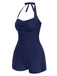 1950s Solid Halter Boxer OnePiece | 1950s | vintage swimsuit, retro beachwear