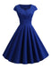 1950s Solid Heart Neck Short Sleeve Dress, vintage dress, retro fashion, rockabilly, pin-up fashion - perfect for women who love vintage and retro fashion