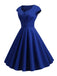 1950s Solid Heart Neck Short Sleeve Dress, vintage dress, retro fashion, rockabilly, pin-up fashion - perfect for women who love vintage and retro fashion