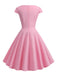 1950s Solid Heart Neck Short Sleeve Dress, vintage dress, retro fashion, rockabilly, pin-up fashion - perfect for women who love vintage and retro fashion