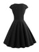 1950s Solid Heart Neck Short Sleeve Dress, vintage dress, retro fashion, rockabilly, pin-up fashion - perfect for women who love vintage and retro fashion