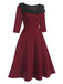 1950s Solid Irregular Collar Half Sleeves Dress, vintage dress, retro fashion, rockabilly, pin-up fashion - perfect for women who love vintage and retro fashion