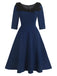 1950s Solid Irregular Collar Half Sleeves Dress, vintage dress, retro fashion, rockabilly, pin-up fashion - perfect for women who love vintage and retro fashion