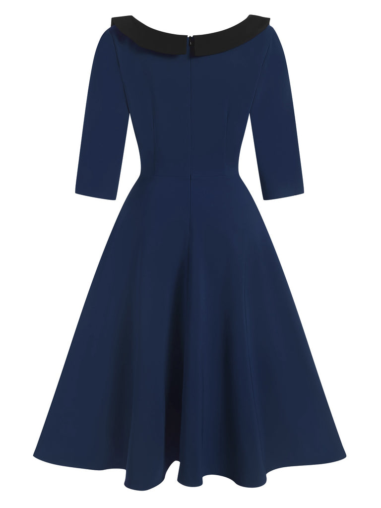 1950s Solid Irregular Collar Half Sleeves Dress, vintage dress, retro fashion, rockabilly, pin-up fashion - perfect for women who love vintage and retro fashion