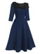 1950s Solid Irregular Collar Half Sleeves Dress, vintage dress, retro fashion, rockabilly, pin-up fashion - perfect for women who love vintage and retro fashion