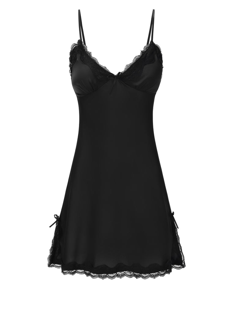 1950s Solid Lace Trimmed Straps Sleepwear, vintage fashion, retro style - perfect for women who love vintage and retro fashion