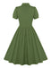 1950s Solid Lapel Buttons Swing Dress, vintage dress, retro fashion, rockabilly, pin-up fashion - perfect for women who love vintage and retro fashion