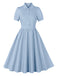 1950s Solid Lapel Buttons Swing Dress, vintage dress, retro fashion, rockabilly, pin-up fashion - perfect for women who love vintage and retro fashion