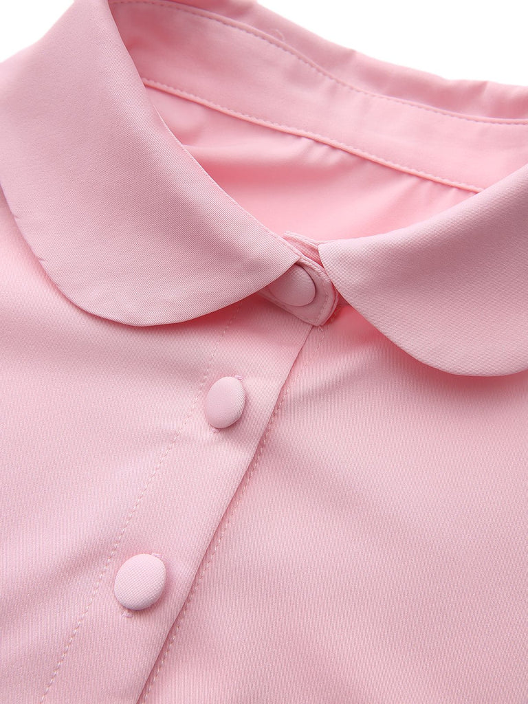 1950s Solid Lapel Capelet Dress - vintage dress, retro fashion, rockabilly