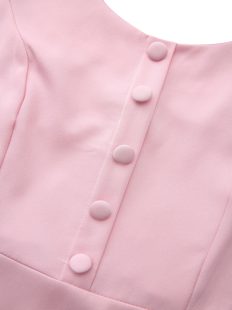 1950s Solid Lapel Capelet Dress - vintage dress, retro fashion, rockabilly