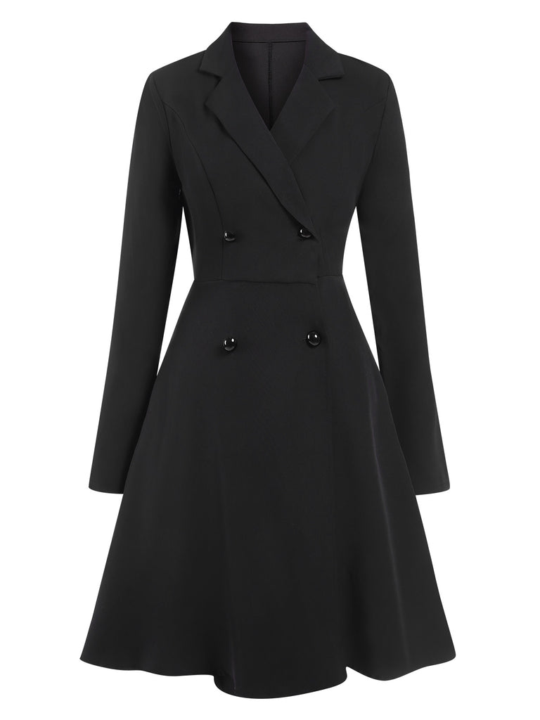 1950s Solid Lapel Double Breasted Trench Coat | Retro Stage