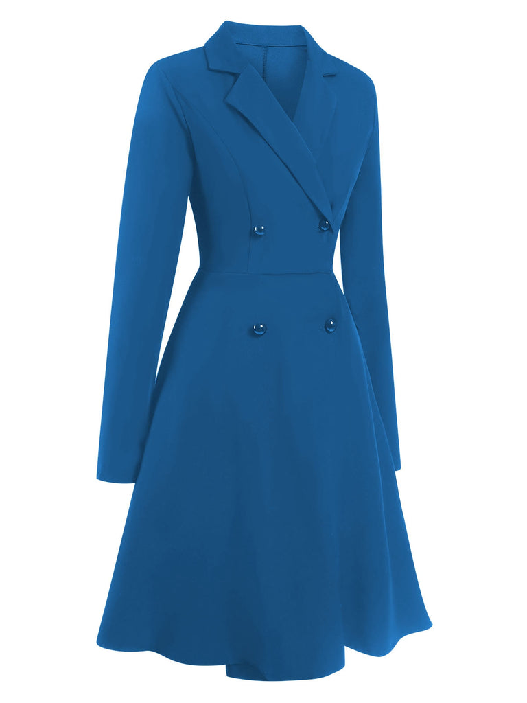 1950s Solid Lapel Double Breasted Trench Coat | Retro Stage