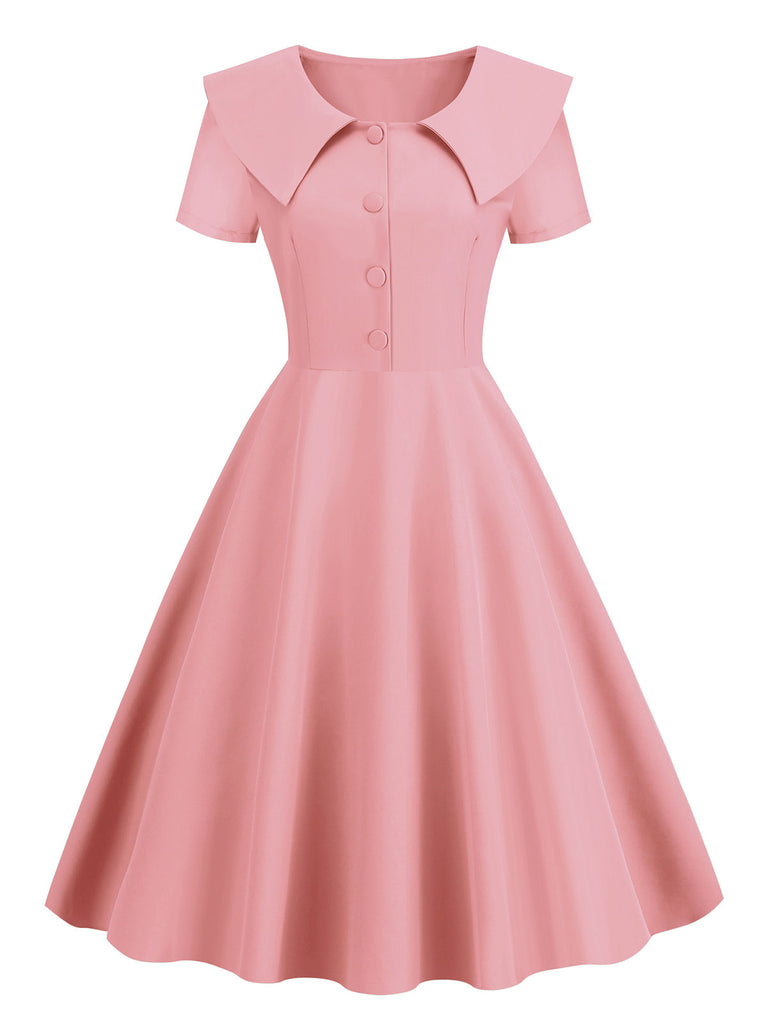 1950s Solid Lapel Swing Dress — the kind of 1950s dress that makes strangers smile