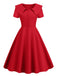 1950s Solid Lapel Swing Dress: where 1950s romance meets her modern spirit