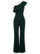 1950s Solid One Shoulder Ruffled Jumpsuit, vintage romper, retro jumpsuit - perfect for women who love vintage and retro fashion