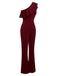 1950s Solid One Shoulder Ruffled Jumpsuit, vintage romper, retro jumpsuit - perfect for women who love vintage and retro fashion