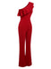 1950s Solid One Shoulder Ruffled Jumpsuit, vintage romper, retro jumpsuit - perfect for women who love vintage and retro fashion