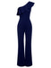 1950s Solid One Shoulder Ruffled Jumpsuit, vintage romper, retro jumpsuit - perfect for women who love vintage and retro fashion