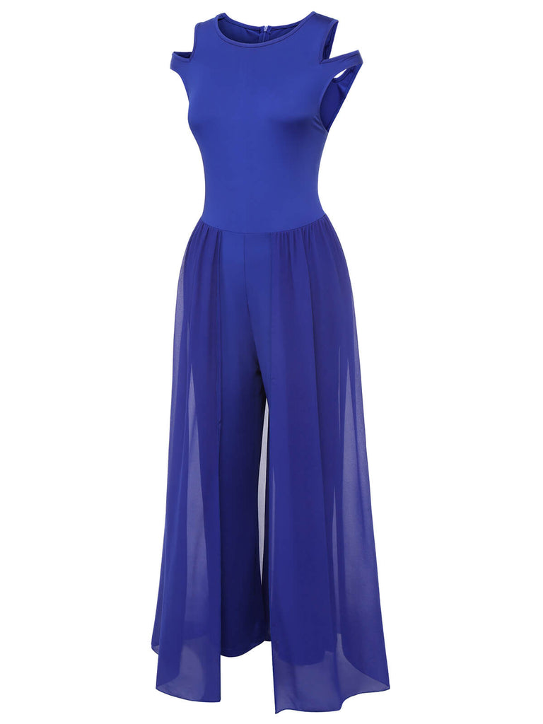 1950s Solid Patchwork Sleeveless Cutout Jumpsuit, vintage romper, retro jumpsuit - perfect for women who love vintage and retro fashion
