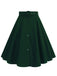 1950s Solid Pleated Button Belted Skirt: 1950s grace for the woman who dances through life