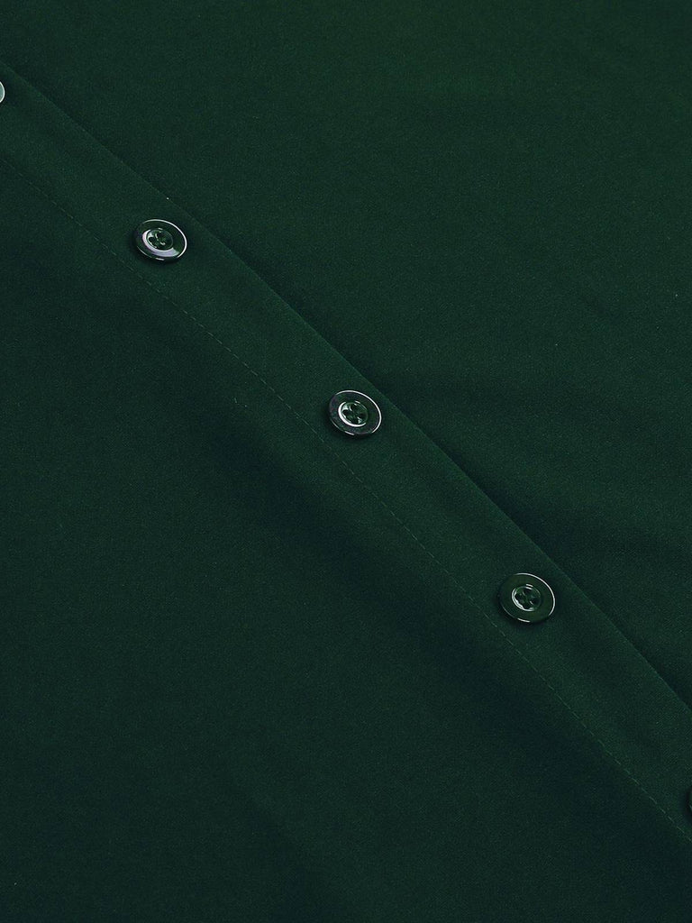 1950s Solid Pleated Button Belted Skirt — 1950s femininity that moves with her mood