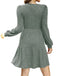 1950s Solid Ribbed Square Neck Long-Sleeve Dress - vintage dress, retro fashion, rockabilly
