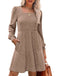 1950s Solid Ribbed Square Neck Long-Sleeve Dress - vintage dress, retro fashion, rockabilly