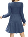 1950s Solid Ribbed Square Neck Long-Sleeve Dress - vintage dress, retro fashion, rockabilly