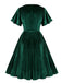 This 1950s Solid Ruffle Sleeves Velvet Dress wraps her in 1950s elegance, one twirl at a time