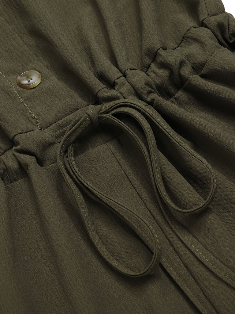 1950s Solid Shoulder Tie Sleeveless Romper — 1950s vintage charm for her modern wardrobe