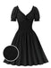 1950s Solid Smocked Waist Off-Shoulder Dress — vintage elegance for the modern woman