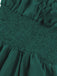 1950s Solid Smocked Waist Off-Shoulder Dress: timeless style reimagined