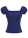 1950s Solid Square Neck Ruched Top - vintage fashion, retro style